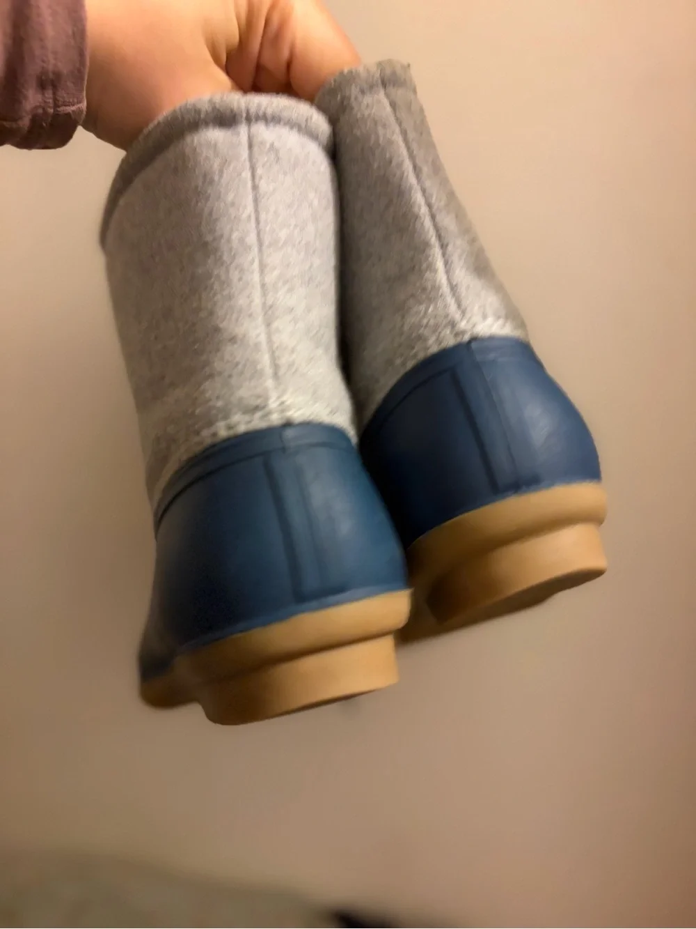 Olukai-Inspired Women's Blue and Gray Lace-Up Waterproof Winter Boots